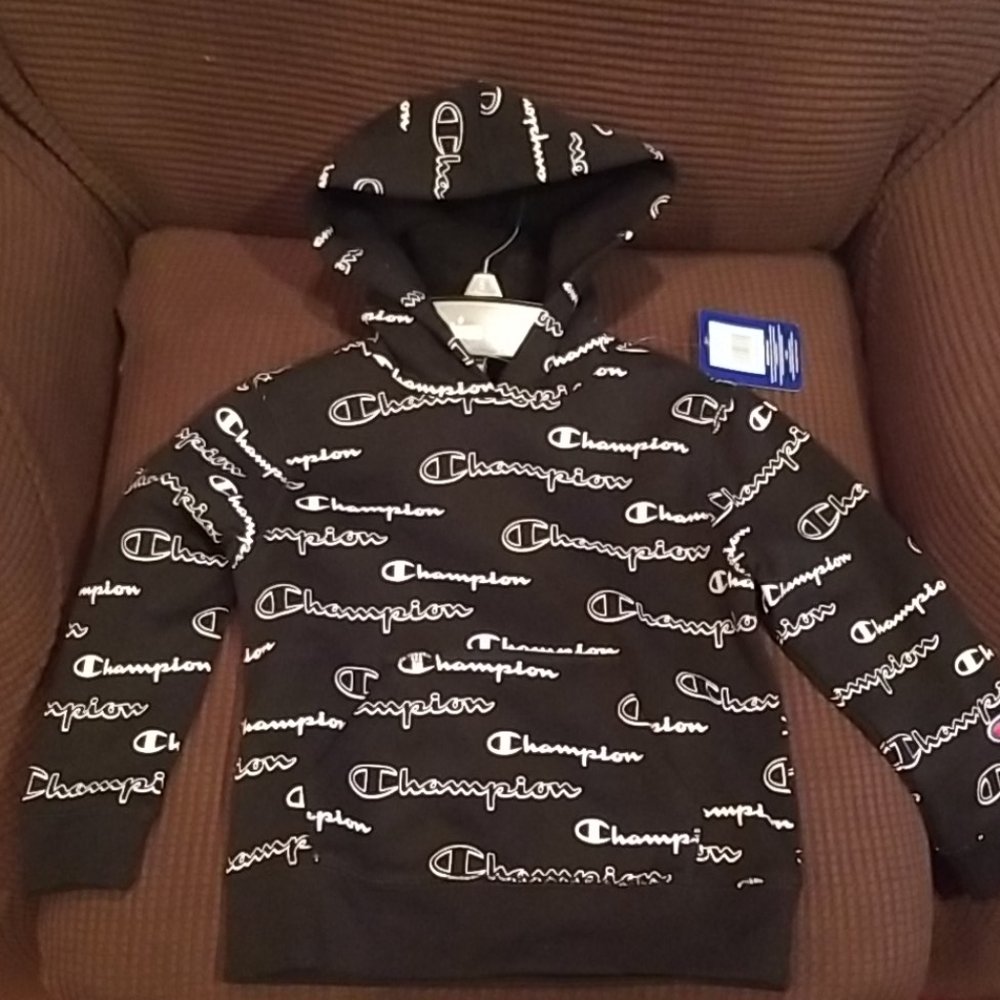 NEW Kids black Champion hoodie.. Size 4 & 5